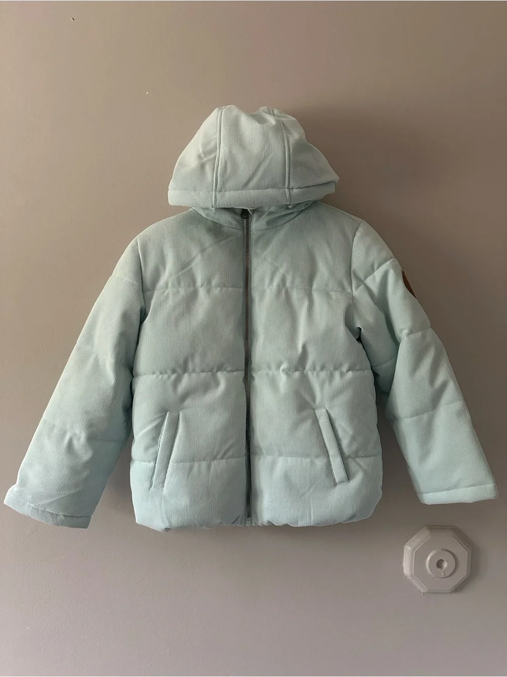 Kids Light Blue Hooded Puffer Jacket